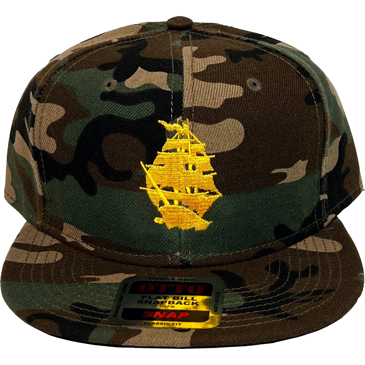 Pirates Press - Ship Logo Gold On Camo - Snapback