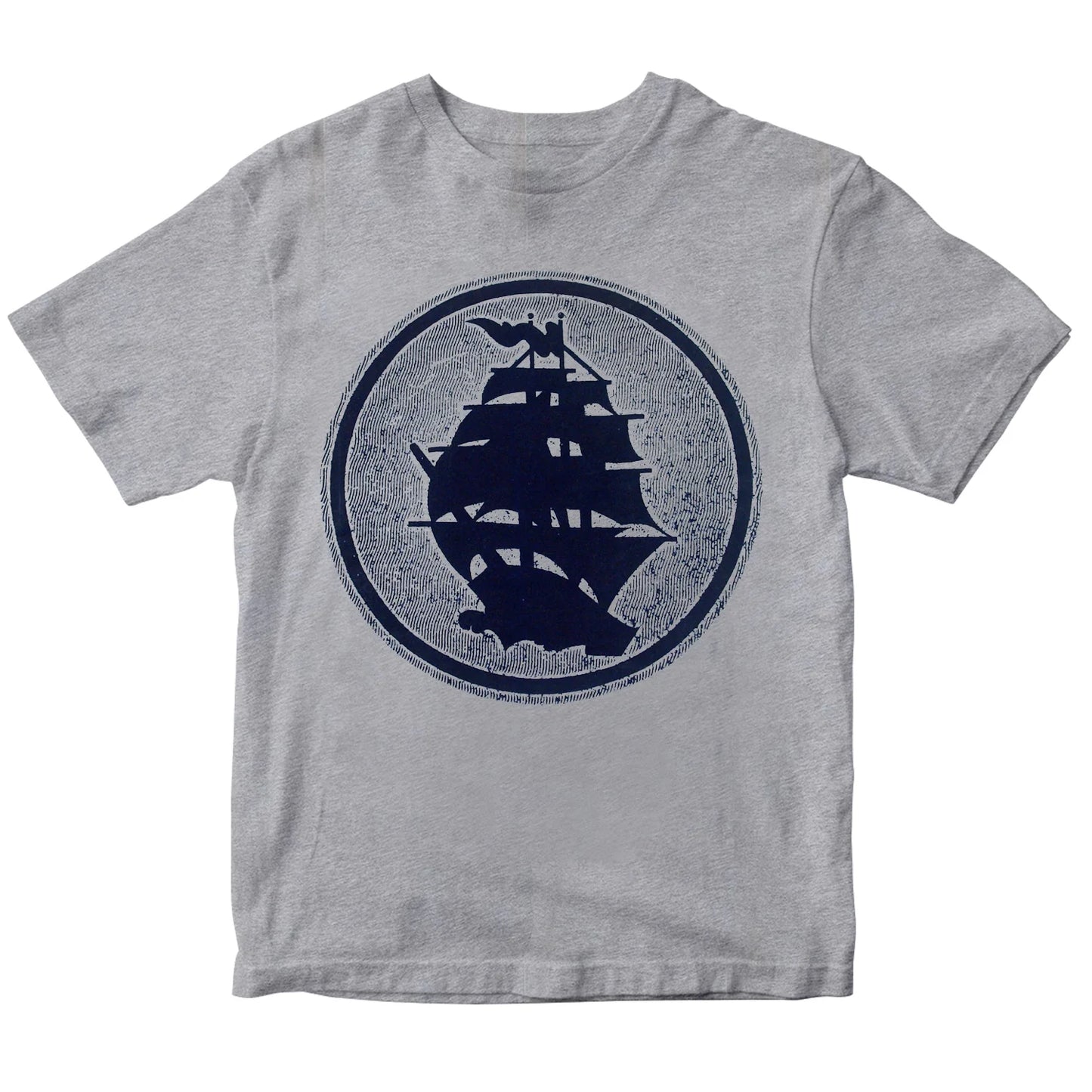 Pirates Press - Circle Logo - Navy on Heather - Fitted T-Shirt