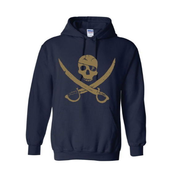 Pirates Press Records - Pirate Logo - Gold on Navy - Pullover Hoodie