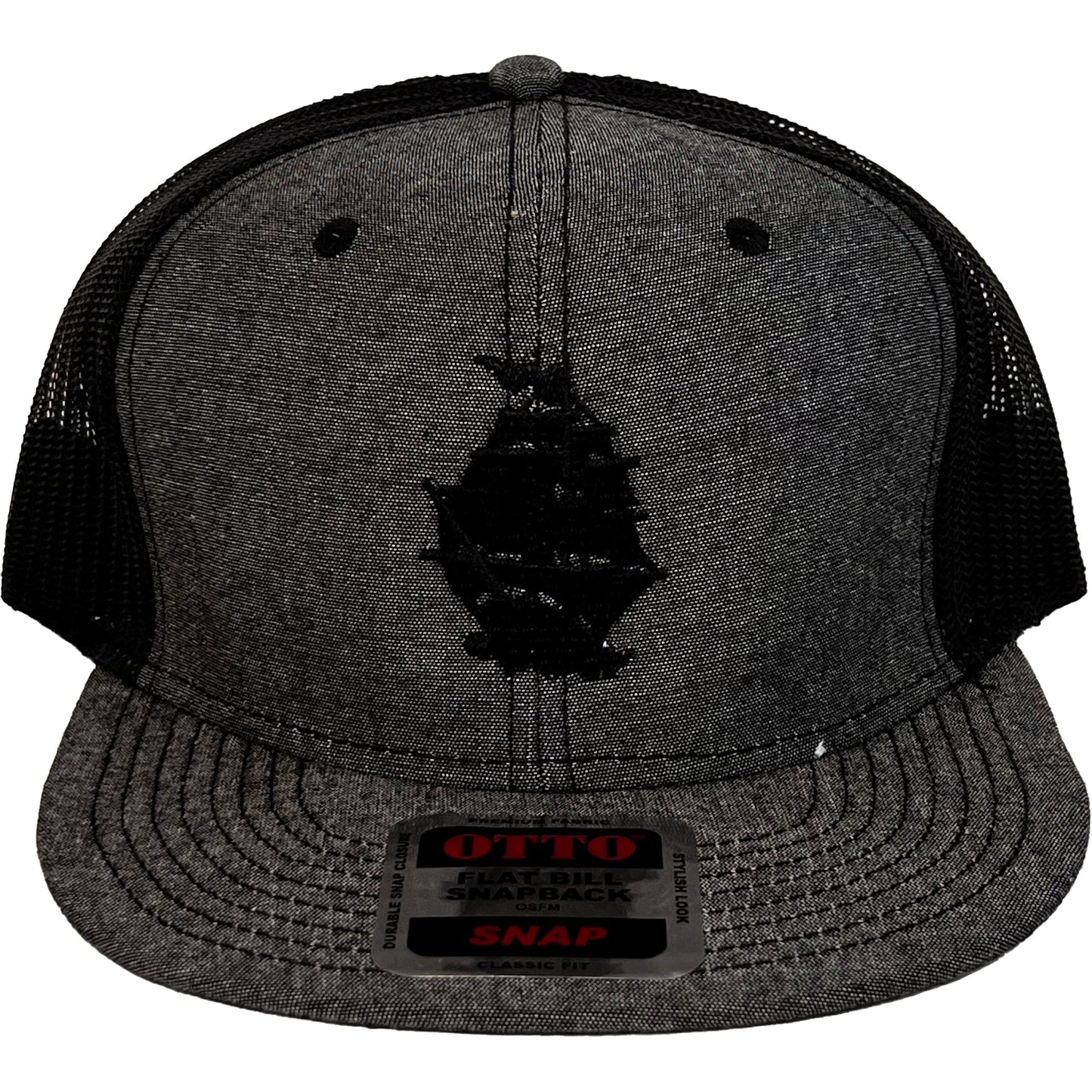 Pirates Press - Ship Logo Black On Chambray Grey - Snapback