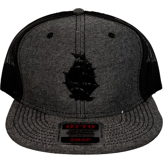Pirates Press - Ship Logo Black On Chambray Grey - Snapback
