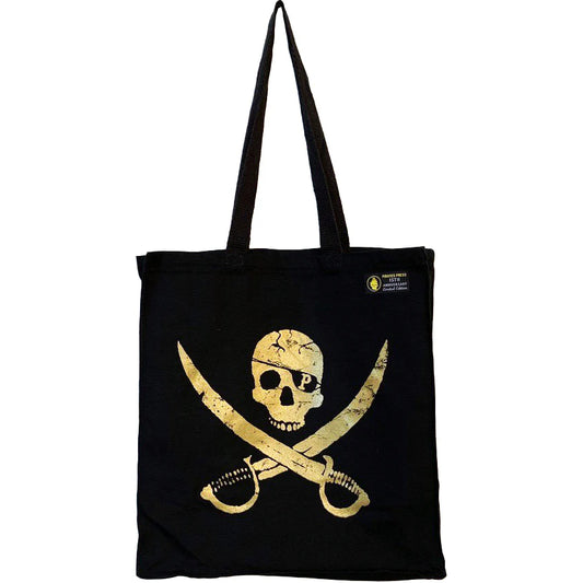 Pirates Press - Pirate Logo - Canvas Shopper- Black