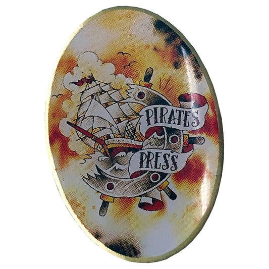 Pirates Press - Full Color Tattoo Ship - Enamel Pin
