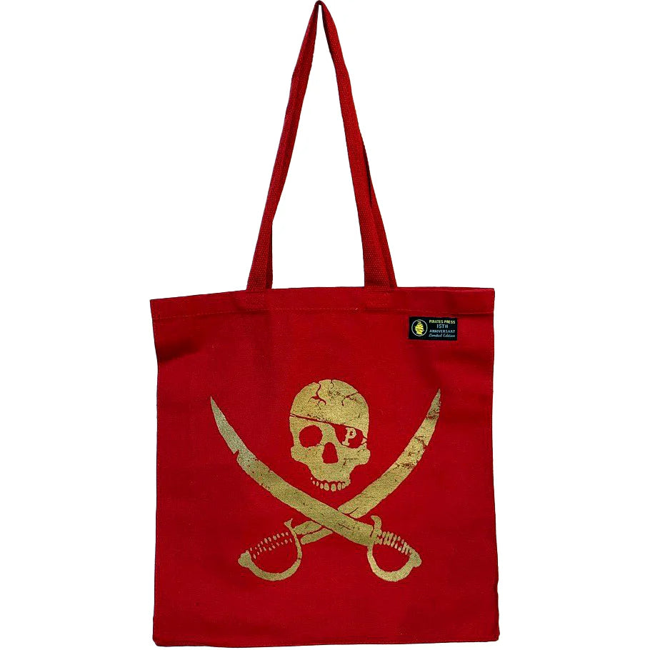 Pirates Press - Pirate Logo - Canvas Shopper- Red