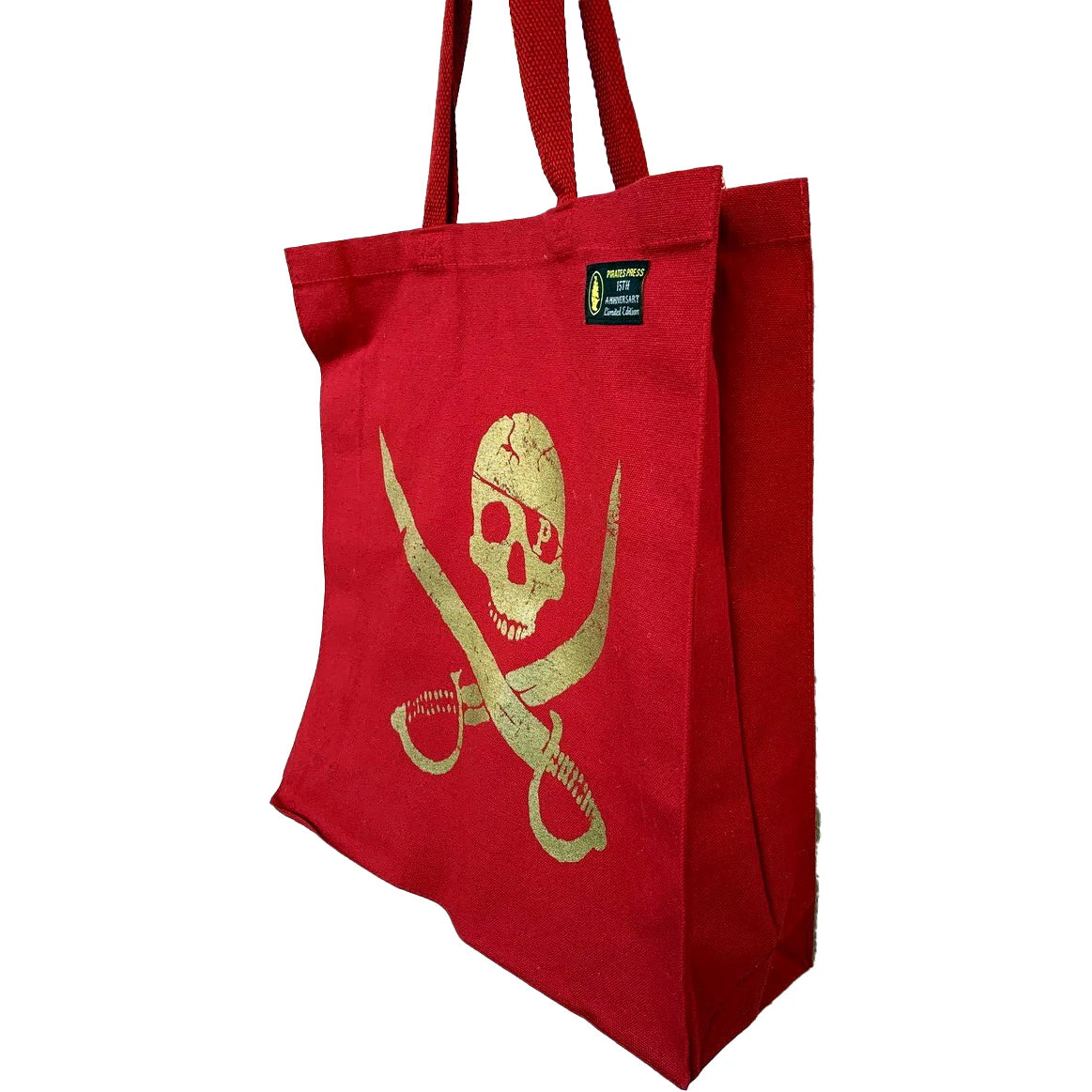 Pirates Press - Pirate Logo - Canvas Shopper- Red