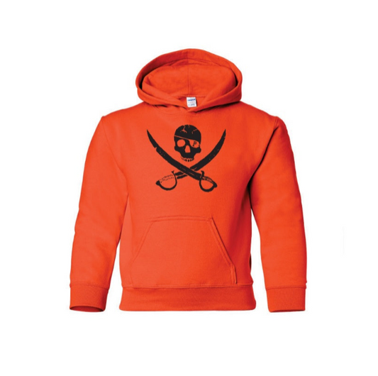 Pirates Press Records - Pirate Logo - Black on Orange - Pullover Hoodie